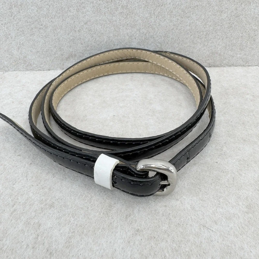 Belt Womens Size 2XL Black‎ Faux Leather Skinny Dress Buckle More Than 39 In